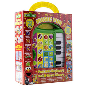 Sesame Street: My First Music Fun Portable Keyboard and 8-Book Library Sound Book Set 