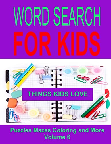 Word Search For Kids Volume 6 cover