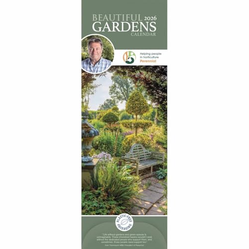 Carousel Worldwide, Beautiful Gardens, Alan Titchmarsh 2026 Slim Wall Calendar
