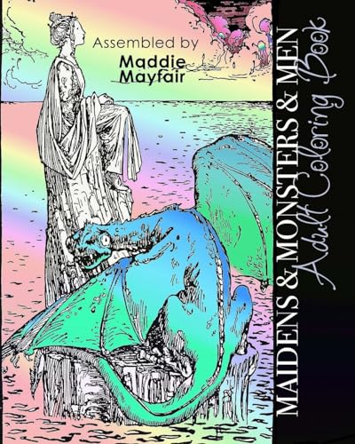Maidens and Monsters and Men Adult Coloring Book cover