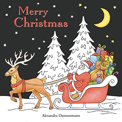 Merry Christmas: a beautiful colouring book with Christmas designs on a black background, for gloriously vivid colours (Merry Christmas (Christmas designs on a black background))