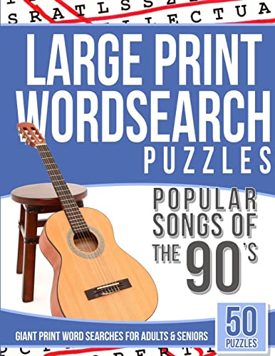 Large Print Wordsearches Puzzles Popular Songs of 90s cover