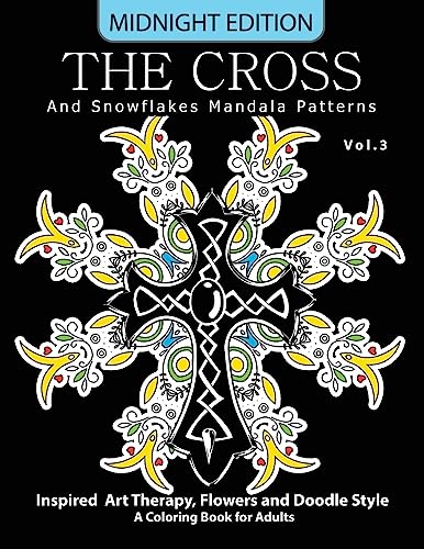 The Cross and Snowflake Mandala Patterns Midnight Edition Vol.3 cover
