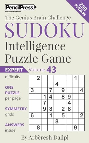 Sudoku Puzzle Books Volume 43. Expert. Sudoku Intelligence Puzzle Game cover