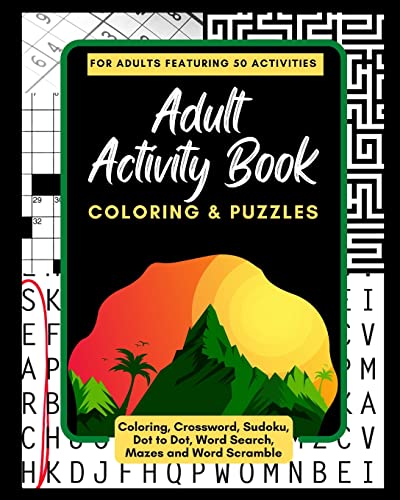 Adult Activity Book Coloring and Puzzles