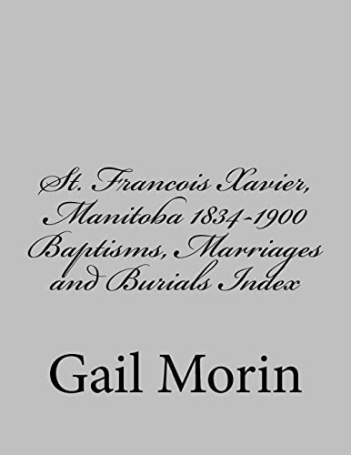 St. Francois Xavier, Manitoba 1834-1900 Baptisms, Marriages and Burial Index