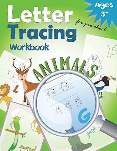 Letter Tracing Workbook Animals for Preschool cover