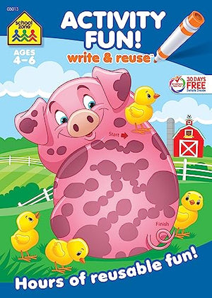 School Zone Activity Fun! Write & Reuse Workbook