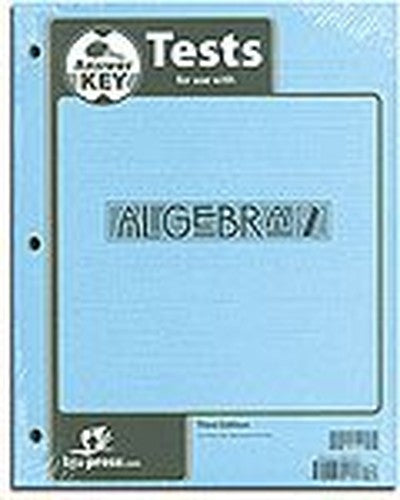 Algebra 2 Tests Answer Key Packet (3rd ed)