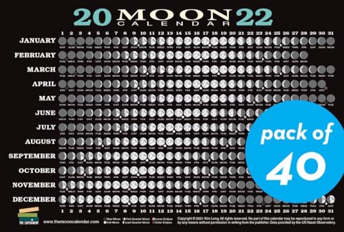 2022 Moon Calendar Card (40 Pack)