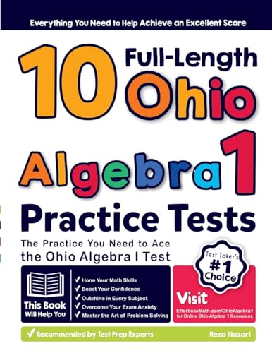 10 Full Length Ohio Algebra I Practice Tests