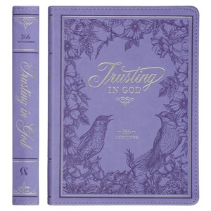 Devotional Trusting God Purple Faux Leather 