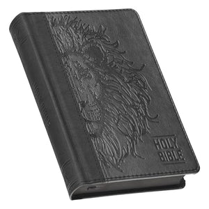 KJV Bible Compact Faux Leather, Black/Gray 