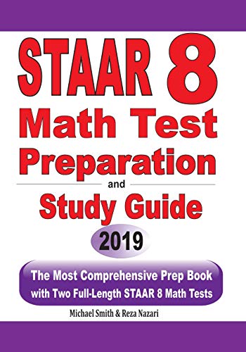 STAAR 8 Math Test Preparation and study guide cover