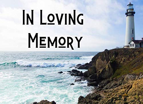 in loving memory funeral guest book lighthouse: Memorial Service Guest cover