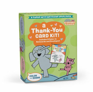 A ThankYou Card Kit ColorIn Cards with Elephant  Piggie