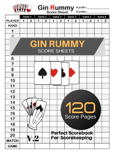 Gin Rummy Score Sheets : Gin Rummy Score Book Gin Rummy Score Pads ...