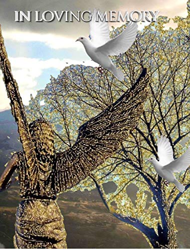 Angel White Doves New Zealand stunning landscape Remberance Funeral Blank page guest book