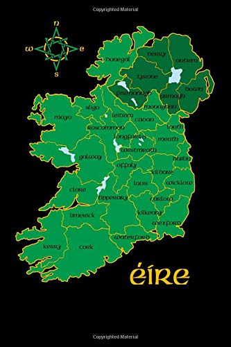Ireland County Map Eire Irish Travel Journal: Republic of Ireland ...