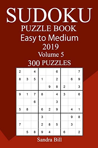 300 Easy to Medium Sudoku Puzzle Book 2019 cover