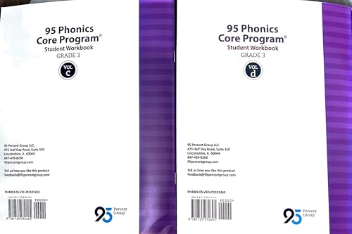95 Phonics Core Program , Student Workbook, Grade 3 , Volumes a, b, c and d .