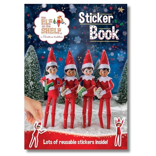 Elf On The Shelf Sticker Book | Christmas Activity Pack | Stickers Book | Elf Gifts and Presents for Kids | Christmas Elf on The Shelf Accessories | Elf Arrival