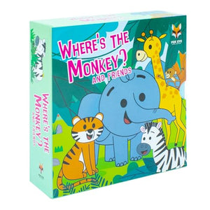 Where's The Monkey and Friends 4 Board Books Collection Set Age 0-5