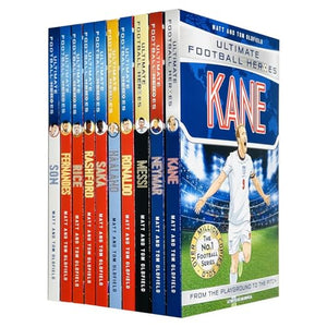 Ultimate Football Heroes Series 1 Collection 10 Books Set By Matt Oldfield, Tom Oldfield (Messi, Son , Neymar, Kane, Ronaldo, Fernandes, Rice, Rashford, Saka & Haaland) 