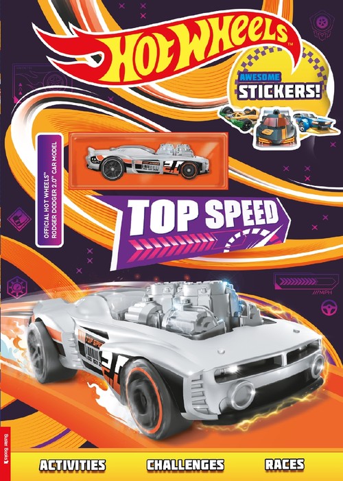 Hot Wheels: Top Speed Sticker Activity Book (Toy Car Included)