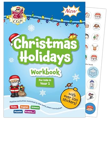 CGP Christmas Holidays Activity Workbook - for kids in Year 1 (ages 5-