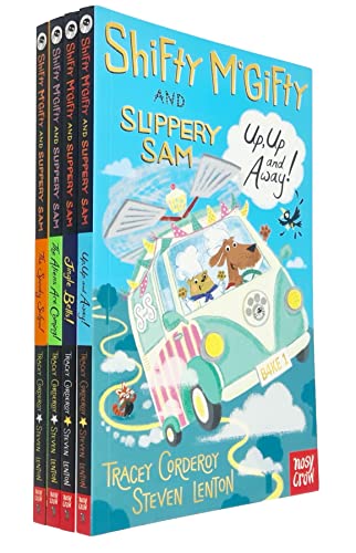 Shifty McGifty and Slippery Sam Collection 4 Books Set By Tracey Corderoy (Jingle Bells, The Spooky School, Up Up and Away & The Aliens Are Coming)