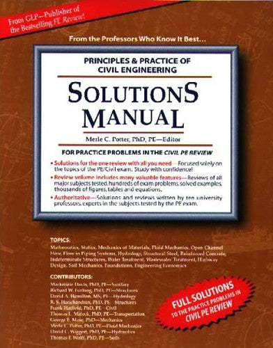 Principles and Practice of Civil Engineering Solutions Manual