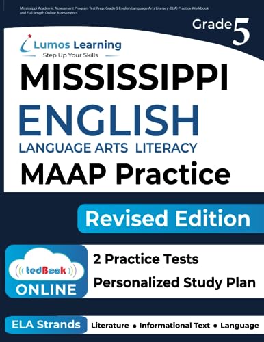 Mississippi Academic Assessment Program Test Prep: Grade 5 English Lan cover