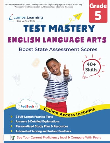 Test Mastery tedBook by Lumos Learning - 5th Grade English Language Ar cover