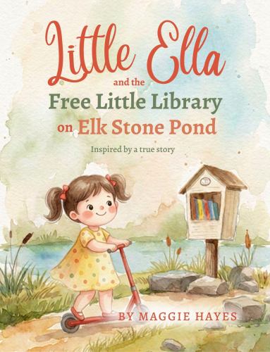 Little Ella and the Free Little Library on Elk Stone Pond