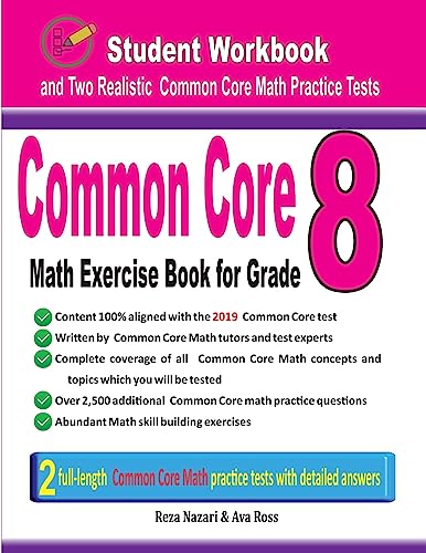 Common Core Math Exercise Book for Grade 8 cover