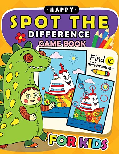Happy Spot The Difference Game Book for kids cover