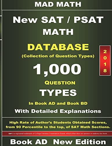 2018 New SAT / PSAT Math Database Book AD