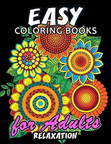 Easy Coloring Books for Adults Relaxation cover