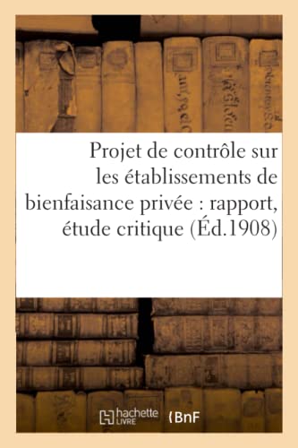 Projet de contrôle sur les établissements de bienfaisance privée