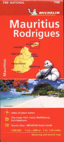 Michelin Mauritius Rodrigues Road and Tourist Map 740