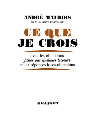Ce que je crois