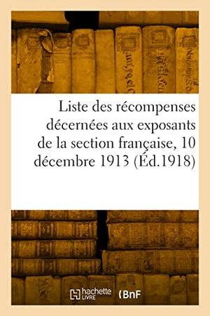 Liste des recompenses decernees aux collaborateurs et cooperateurs
