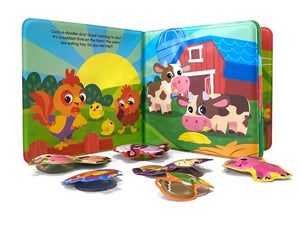 Phidal Farm Bath Time Books - Activity Books for kids, Bath book, 6 Padded suction cups, 1 Mesh bag 