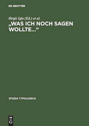 "Was ich noch sagen wollte..."