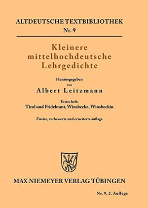 Kleinere mittelhochdeutsche Lehrgedichte
