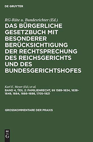 Familienrecht,  1589-1634, 1638-1649, 1664, 1666-1698, 1705-1921