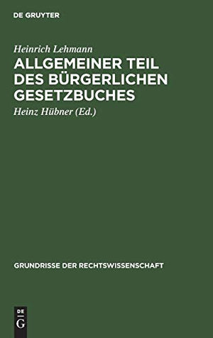 Allgemeiner Teil Des Brgerlichen Gesetzbuches