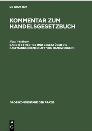§ 1-104 Hgb Und Gesetz Über Die Kaufmannseigenschaft Von Handwerkern