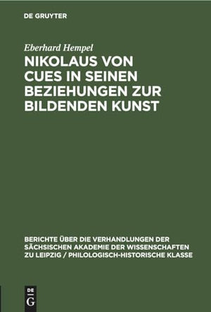 Nikolaus Von Cues in Seinen Beziehungen Zur Bildenden Kunst